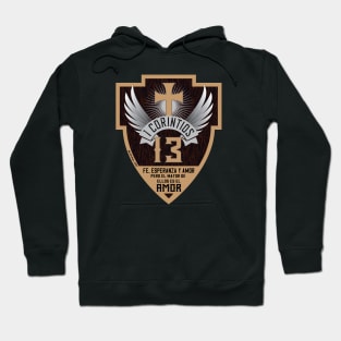 1 Corintios 13 – Diseño Estilo Escudo Motero Hoodie